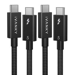 iVANKY - Intel Certified Thunderbolt 5 Cable 2Pack 3.3ft, 120Gbps Bandwidth, Support 16K/Dual 8K, 240W