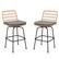 Front. Costway - Patio 360° Swivel Bar Stools Set of 2 with Backrests & Footrests Soft Seat Cushions - Light Brown + Gray.