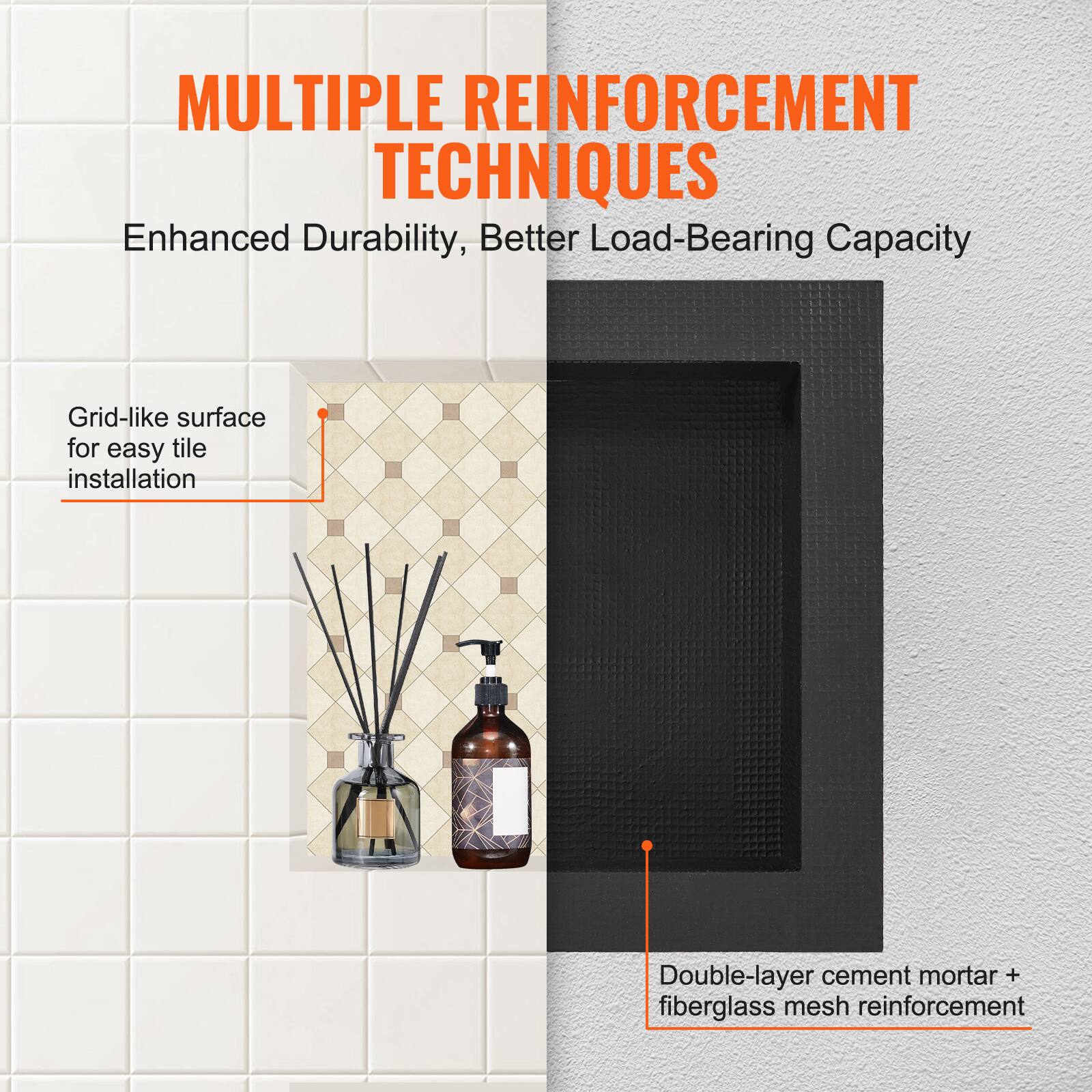 MULTIPLE REINFORCEMENT TECHNIQUES  
Enhanced Durability, Better Load-Bearing Capacity  

- Grid-like surface for easy tile installation  
- Double-layer cement mortar + fiberglass mesh reinforcement