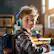 Alt View 10. Tronsmart - KH01C Wired Headphones for School Travel, Safe Volume Limited, Foldable Lightweight Over-Ear Headphones for PC/Tablet - Blue/Green.