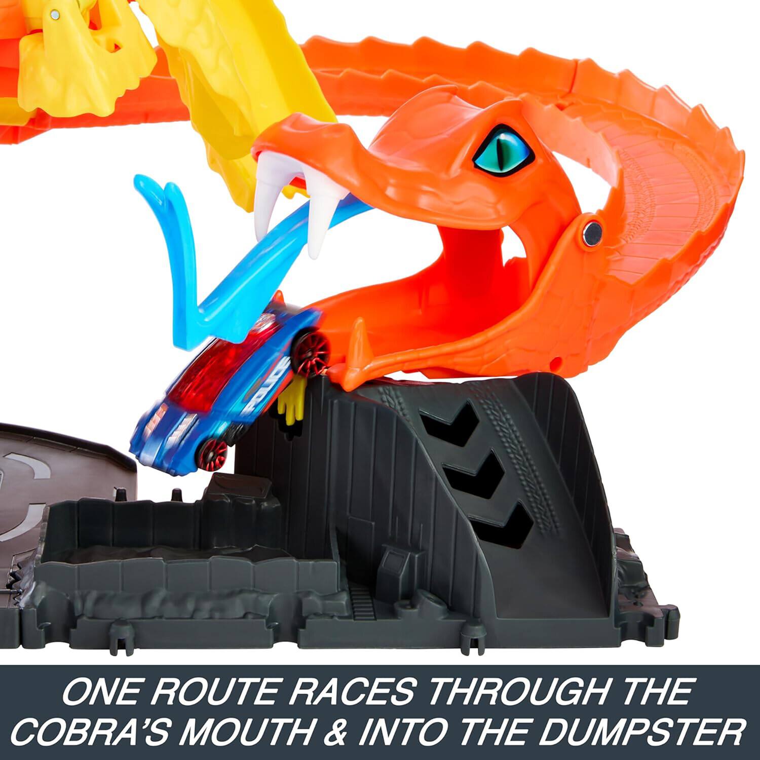 One Route races through the Cobra's mouth & into the dumpster