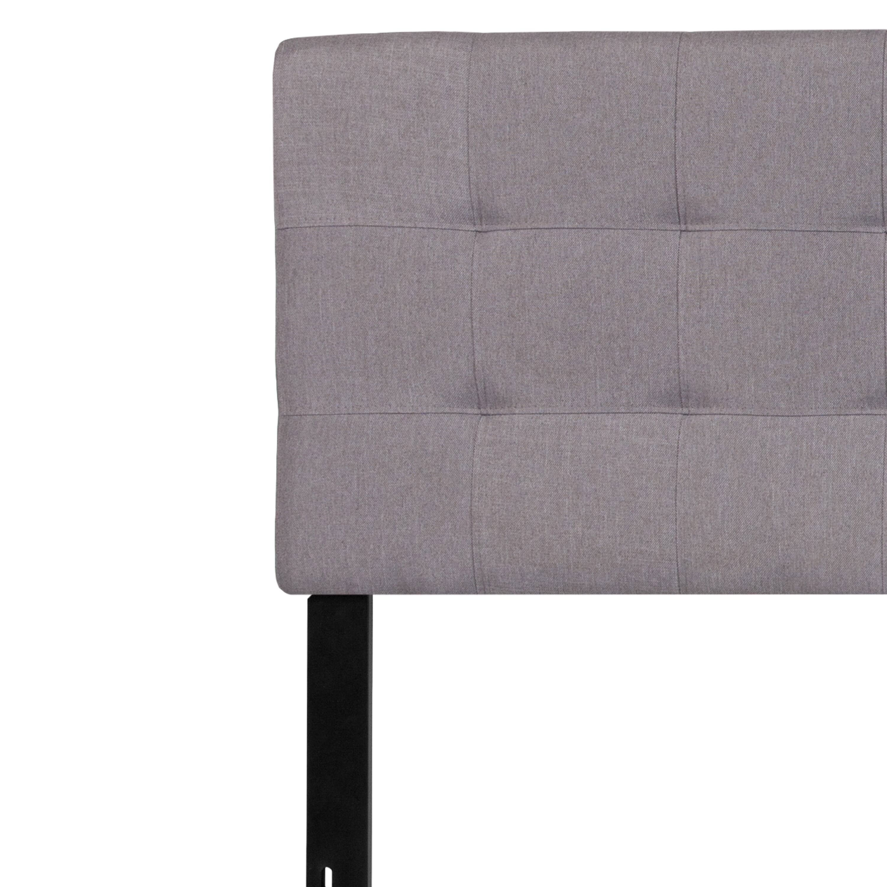 Alt View 5. Emma + Oliver - Quilted Tufted Upholstered Headboard - Light Gray.