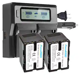 Power2000 - 2x Sony BP-U35 2800mAh 41Wh Li-Ion Battery with Dual Bay Charger