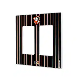 Keyscaper - Baltimore Orioles 1955 Cooperstown Pinstripe Double Rocker Light Switch Plate - Multicolor