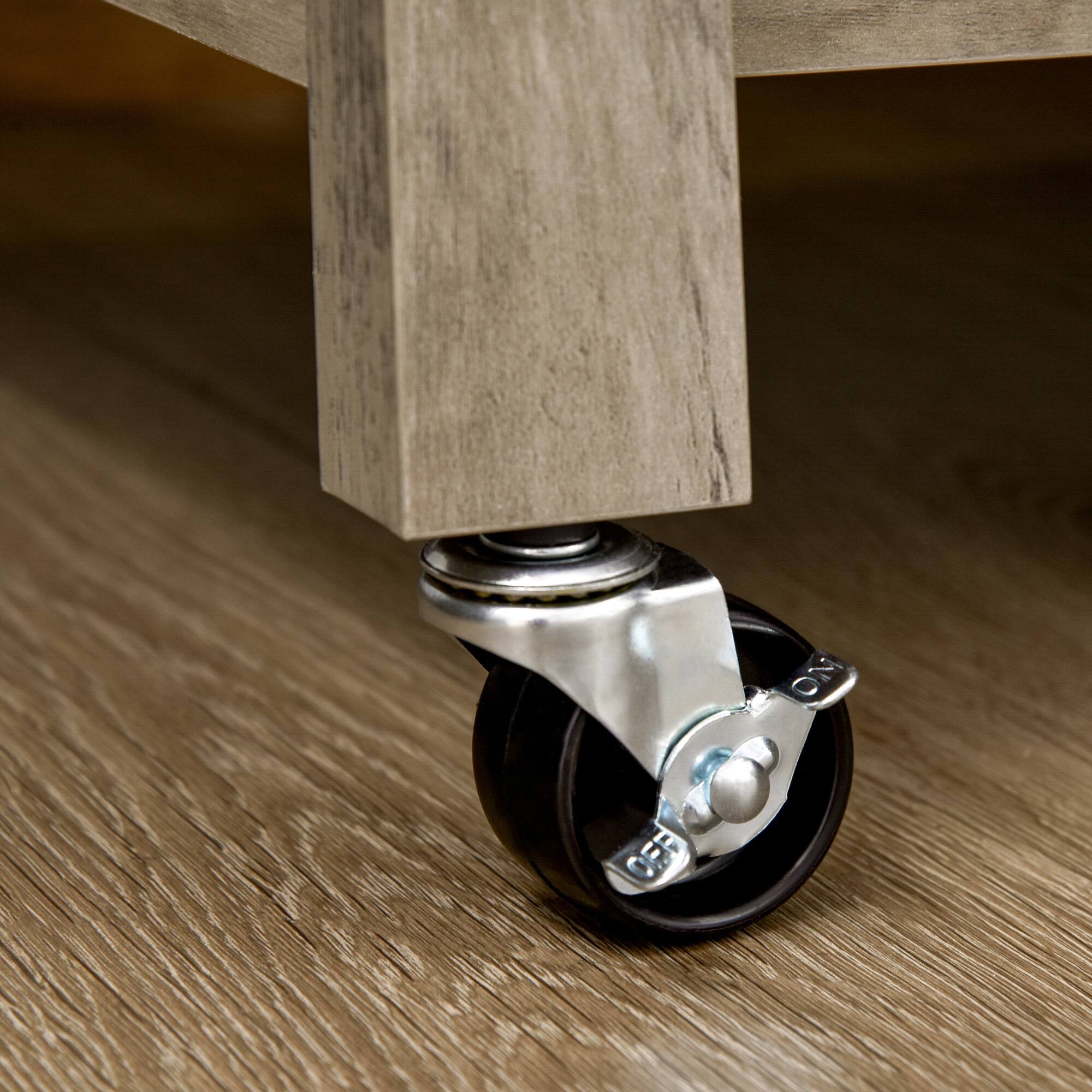 Alt View 8. Homcom - Rolling Kitchen Cart with Stainless Steel Countertop, 1 Bottom Shelf, 1 Slotted Middle Shelf and 4 Castor Wheels - Grey.