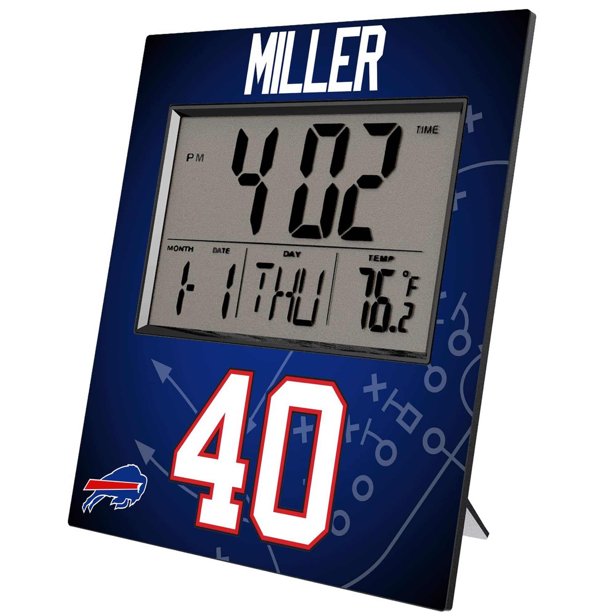 Keyscaper - Von Miller Buffalo Bills Digital Desk & Wall Clock - Multicolor