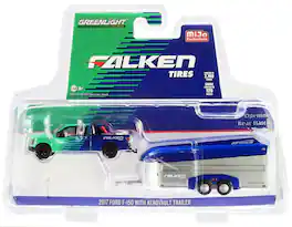 2017 Ford F-150 Pickup Truck & Aerovault Trailer "Falken Tires" Ltd Ed to 2,760 pcs 1/64 Diecast Model Car by Greenlight