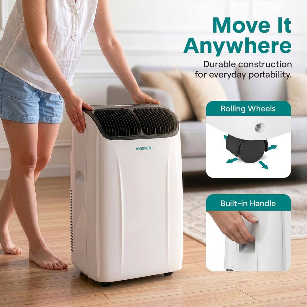 Move It Anywhere  
Durable construction for everyday portability.  
Rolling Wheels  
Built-in Handle