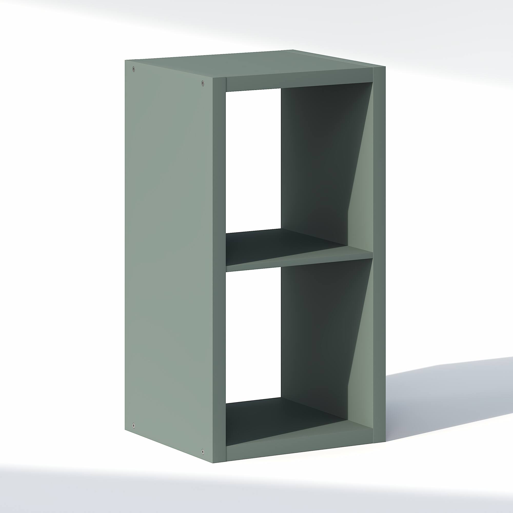 Alt View 4. Furinno - CUBIC Closet Organizers, 2-Cube Open Closet Organizer, Extra Thick Frame, for Wardrobe, Bedroom, Living Room - Sage Green.