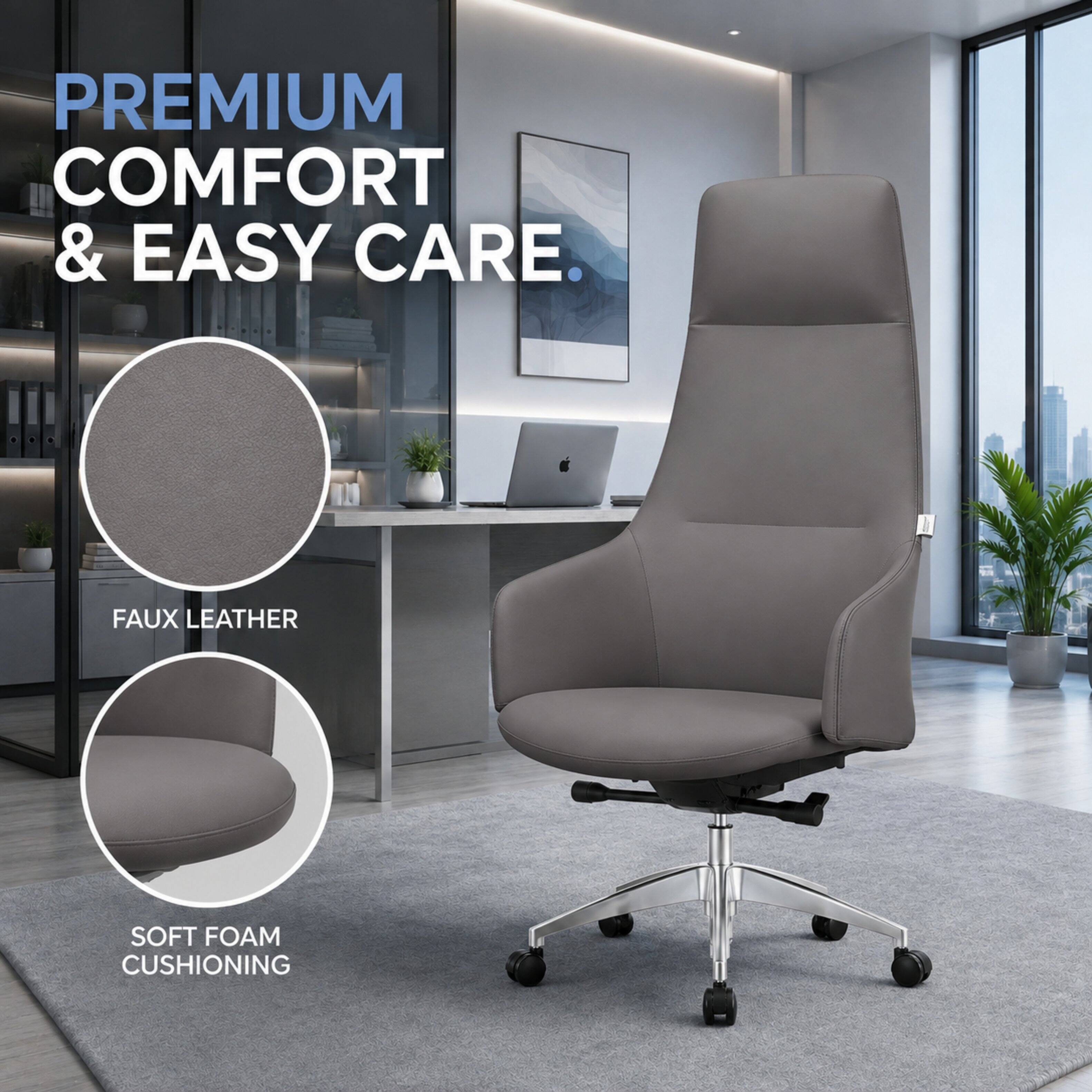 PREMIUM COMFORT & EASY CARE  
FAUX LEATHER  
SOFT FOAM CUSHIONING