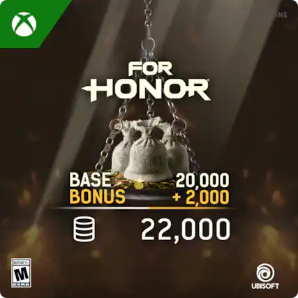 XBOX ONE FOR HONOR BASE BONUS 20,000 + 2,000 = 22,000 MATURE 17+ M ESRE UBISOFT