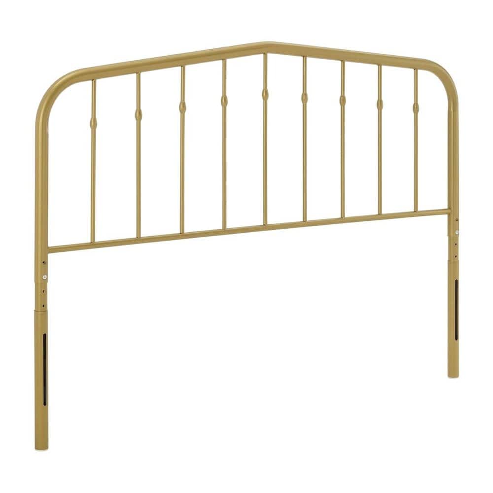 FurniFact - Metal Queen Headboard in Black with Durable Frame and Elegant Design - Gold