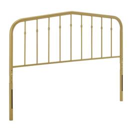 FurniFact - Metal Queen Headboard in Black with Durable Frame and Elegant Design - Gold