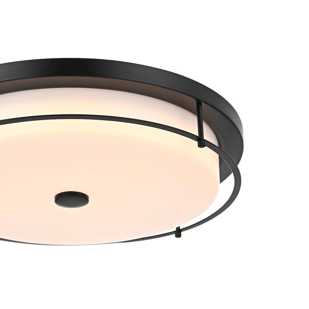 Left. Living District - Kolson 20 Inch Led Flush Mount Ceiling Light In Black - Black.