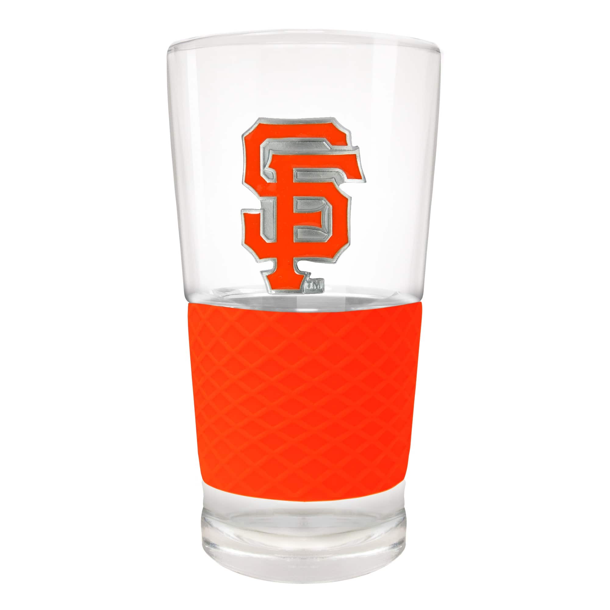 Front. Great American Products - San Francisco Giants 22oz. Pilsner Glass with Silicone Grip - Orange.