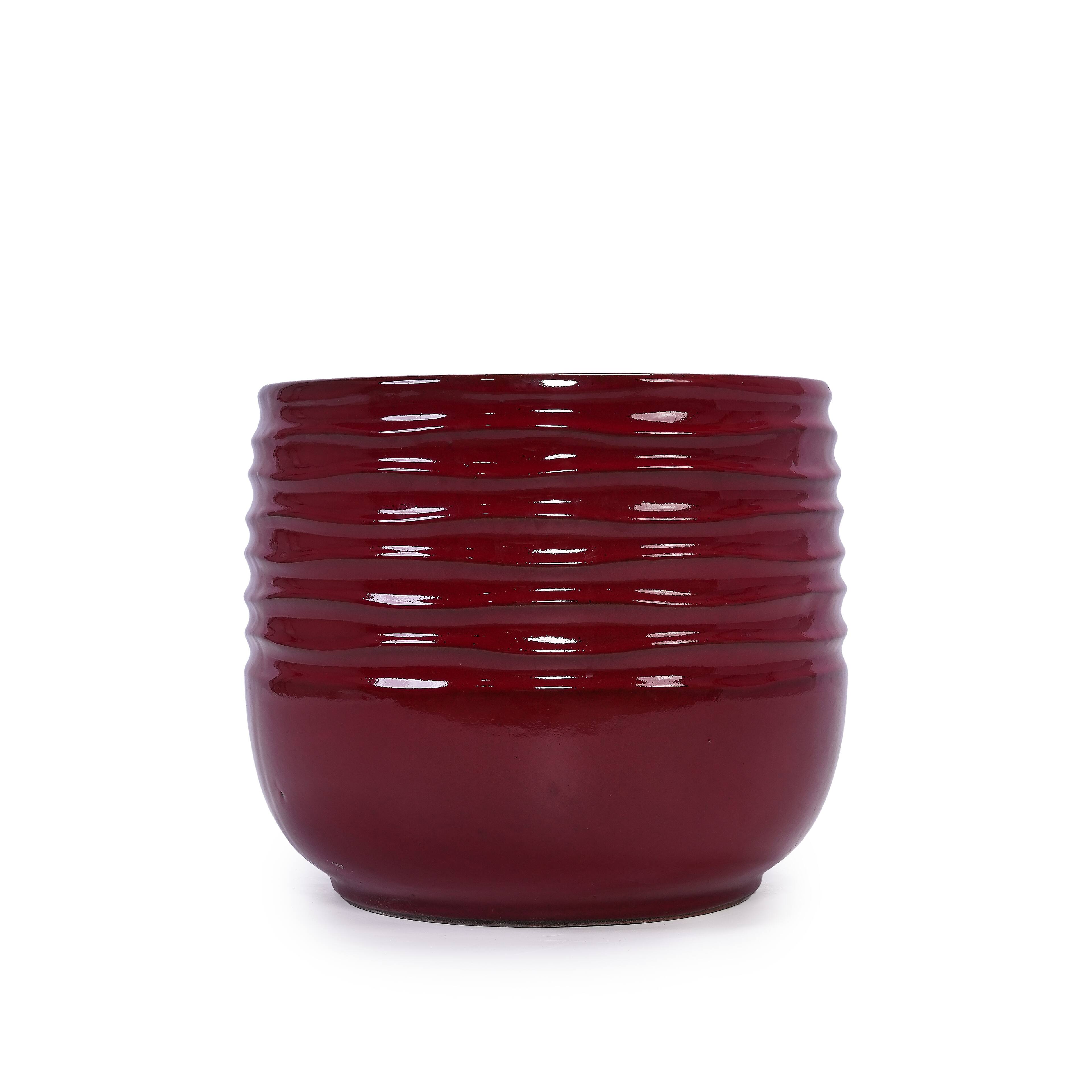 Alt View 9. Loheer - Loheer Ceramic Planter Set of 3, Handmade Glazed Red Clay Flower Pots, 15 11 8 Inch Indoor Outdoor Planters.