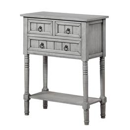 FurniFact - Entry Hall Table, Wirebrush Gray - Wirebrush Light Gray