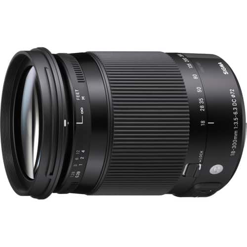 Sigma - 18-300mm F3.5-6.3 DC Macro OS HSM (C) for Nikon (DX) Cameras (International Model no Warranty) - Black