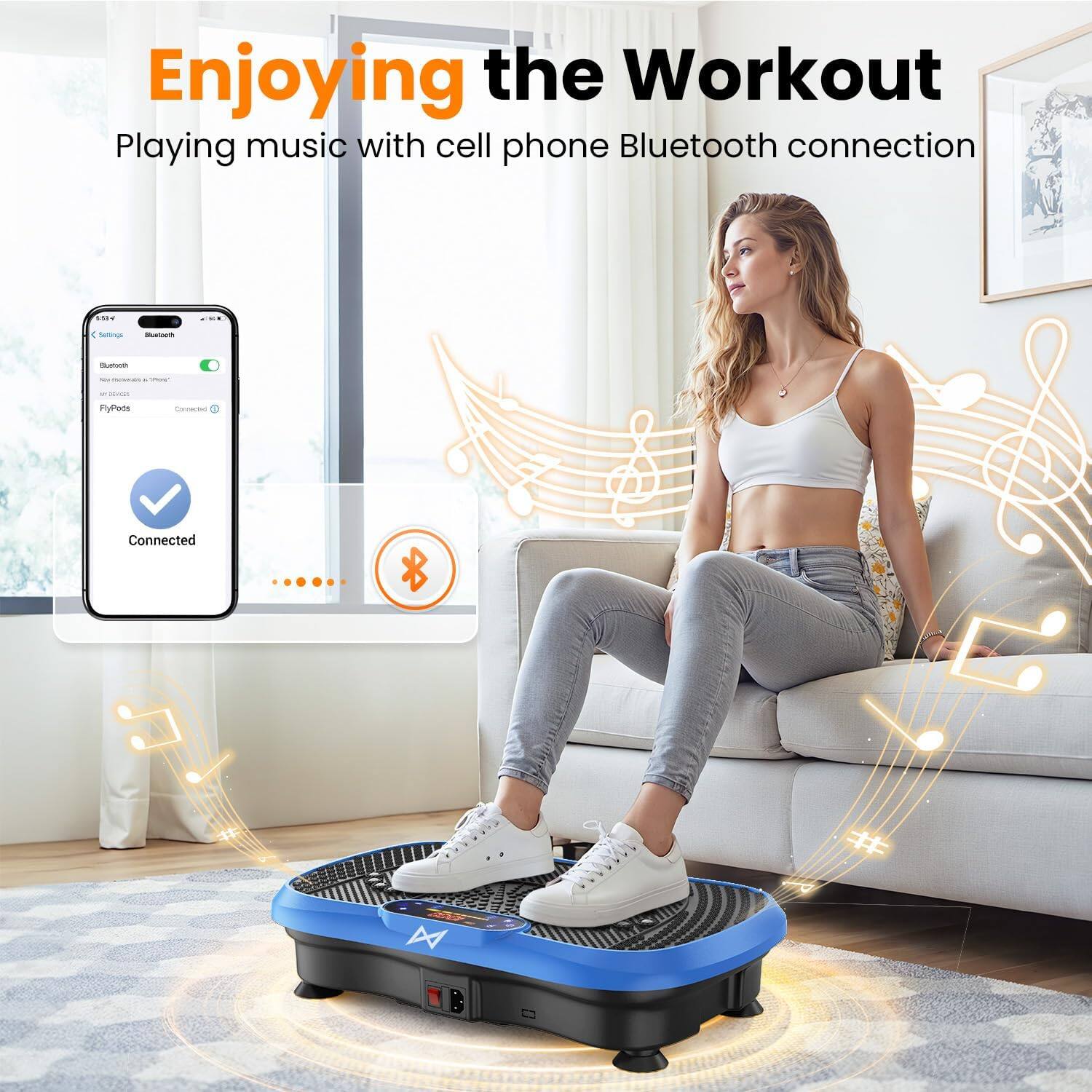 Enjoying the Workout  
Playing music with cell phone Bluetooth connection