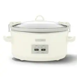 Crockpot - Crock Pot 7 Quart Oval Electric Programmable Slow Cooker With Thermal Bag - Oatmilk Cream