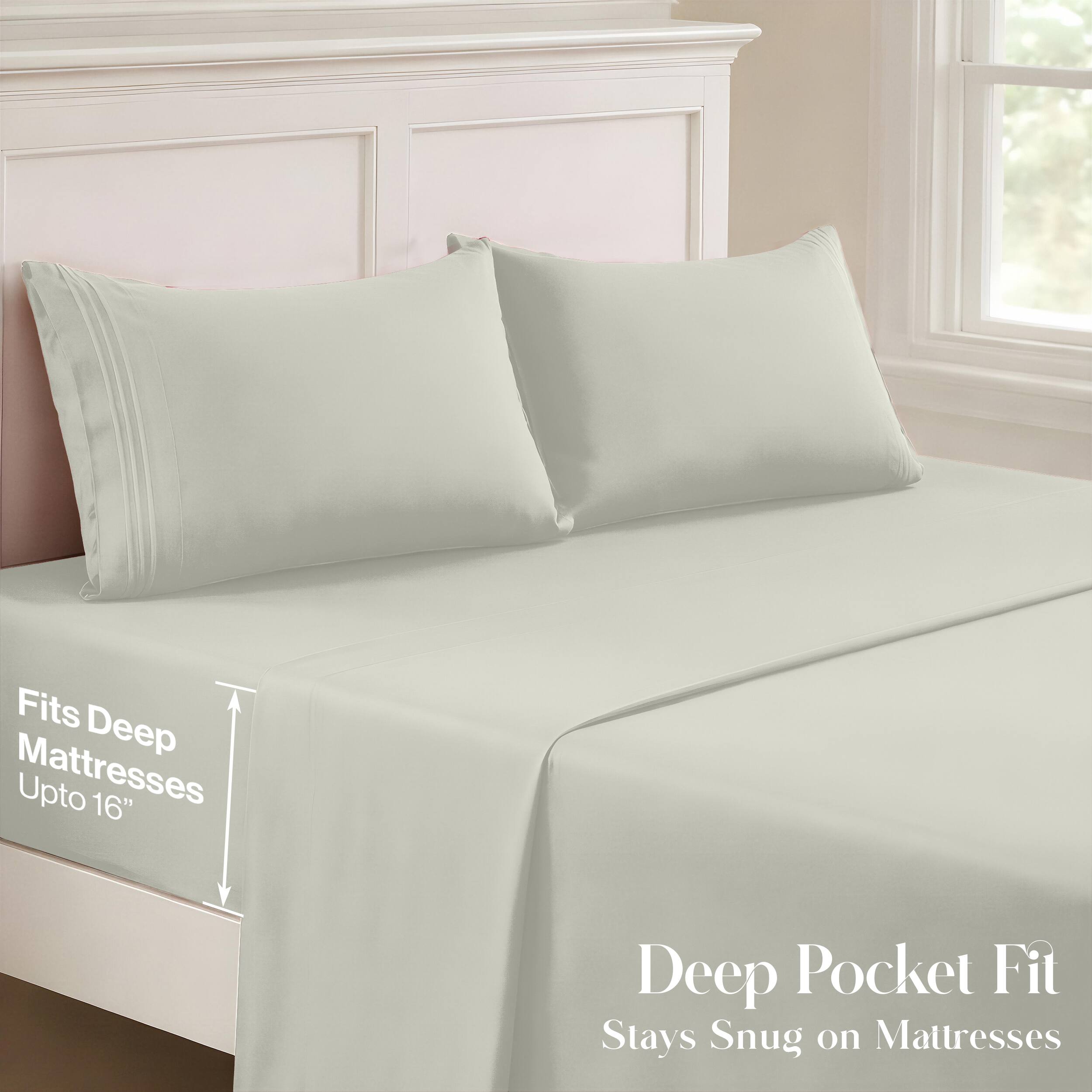Fits Deep Mattresses Upto 16" Deep Pocket Fit Stays Snug on Mattresses