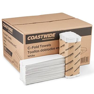 Coastwide Professional - Coastwide Professional™ Recycled C-Fold Paper Towels, 1-Ply, 150 Sheets/Pack, 2400 Sheets/Carton (CW25383) - White price history on PriceWatchPro