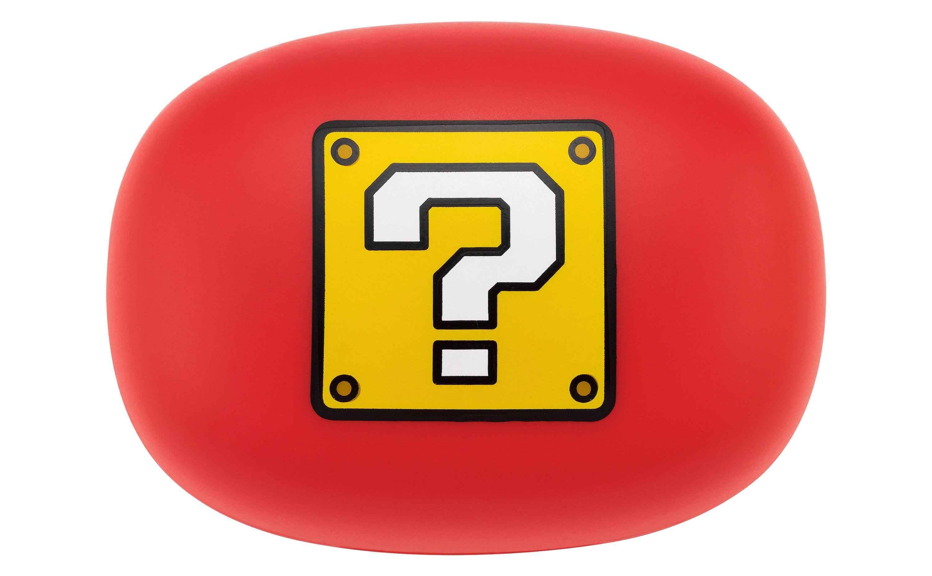 Angle. eKids - eKids Super Mario Wireless Earbuds for Kids, Bluetooth Earbuds with Charging Case - Red.