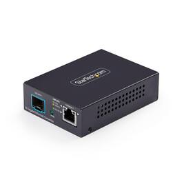 Startech - 10GbE Multi-Gigabit Open SFP+ Fiber Media Converter, 10G/5G/2.5G/1G/100M, Copper to 10GBASE-X SFP+, 16K Jumbo Frames, TA - Black