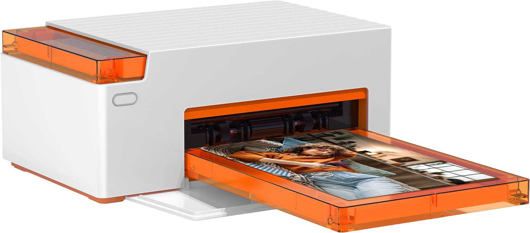 Angle. Liene - Liene Amber M110 4x6 Inch Photo Printer with 10 sheets 4x6 paper & 10 sheets 3x3 paper & 1 ink cartridge, w/o Battery - White.