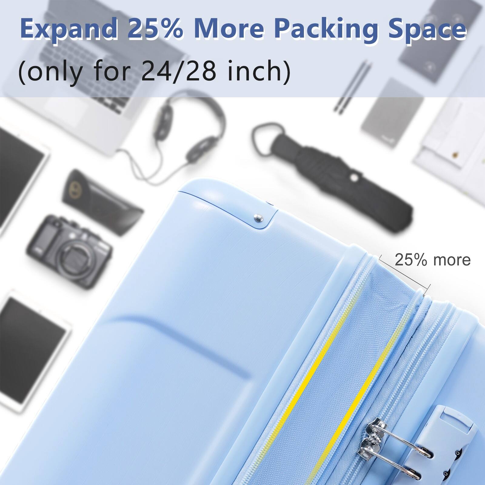 Expand 25% More Packing Space (only for 24/28 inch)

25% more