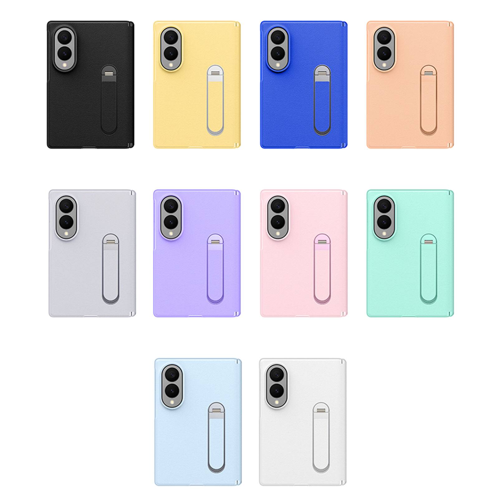 Angle. Dteck - Case For Samsung Galaxy Z Fold8 Built-in Wide Screen Protector Shockproof Leather Foldable Kickstand Hinge Cover - Yellow.