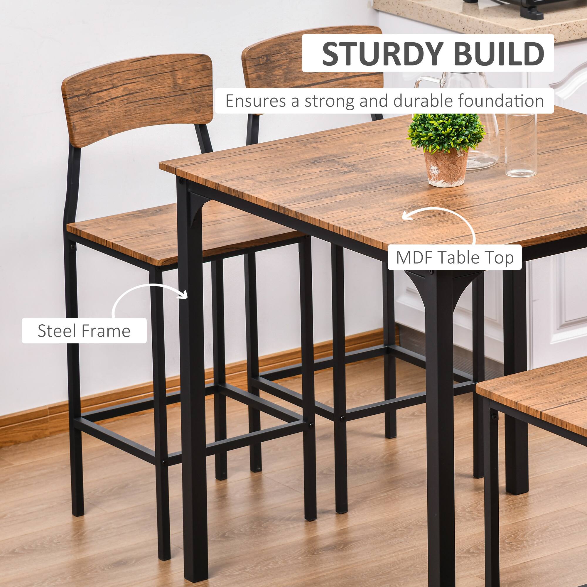 STURDY BUILD
Ensures a strong and durable foundation
MDF Table Top
Steel Frame