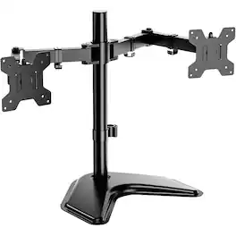Refined Abode Design - Dual Monitor Stand For Desk Stands 2 Monitors Up To Mount Fits Free Standing Full Motion Arm (mf002) - Black Dual Arms