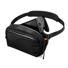 ALPAKA - Gaming Sling Bag for Switch 2/Steam Deck/ROG Ally, Game Card Holder (20), 3.5L EDC Crossbody, Water-Resistant - Black Axoflux 400D Washed Nylon