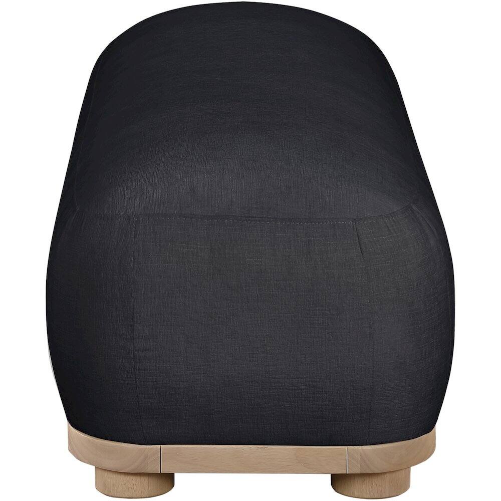 Alt View 3. Meridian Furniture - Calum Black Chenille Fabric Bench - Black.