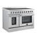 Left. Forno Appliances - Paolo 6.7 Cu. Ft. Freestanding Electric True Convection Range - Stainless Steel.
