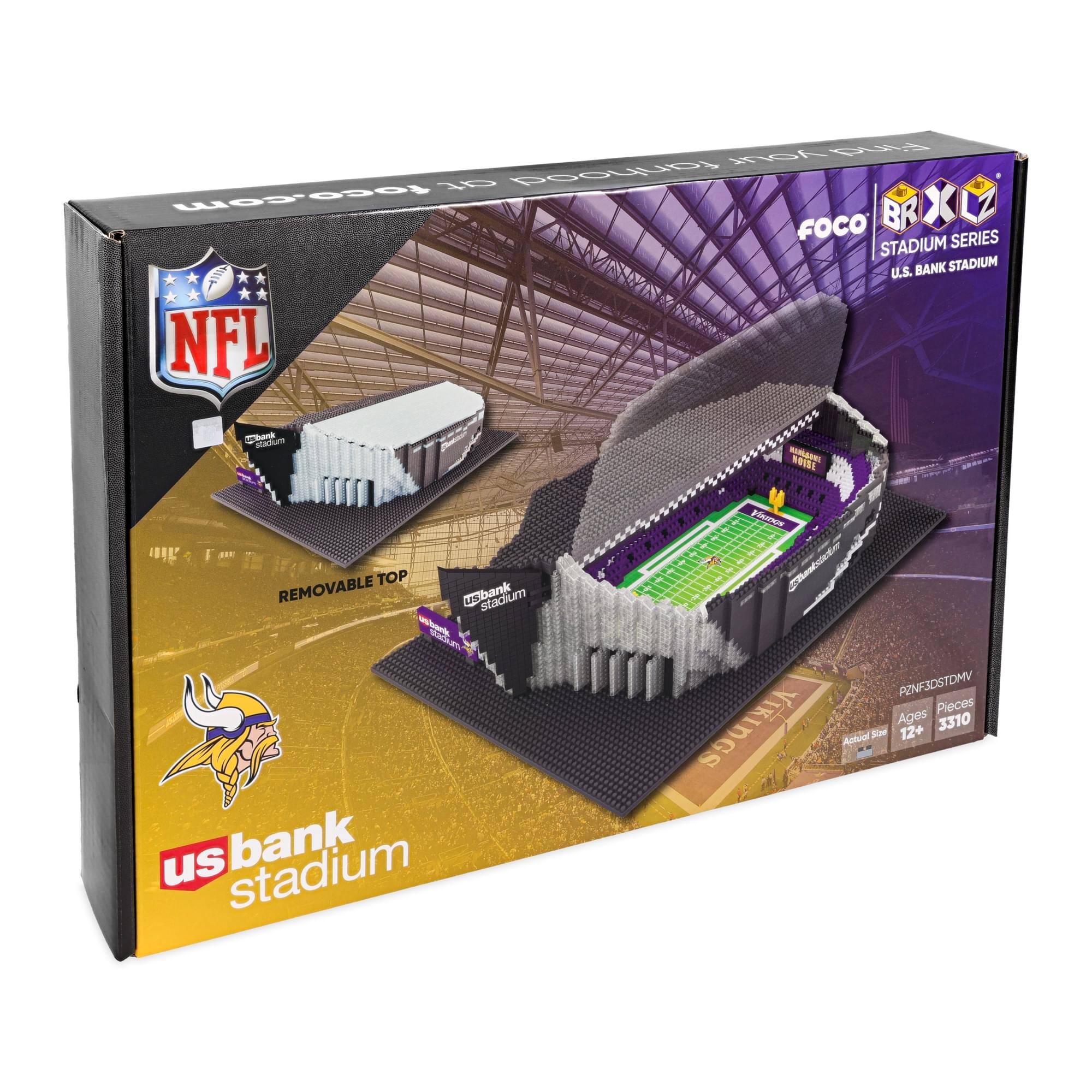 A FAO t0 fomoed foce.com BR FOCO SERIES STADIUM BANK STADIUM U.S. NFL C miaon BLAOR MBUEL TOP REMOVABLE usbank stadium - dddan us stadium bank Ptor Cantoles PENFSOSTOMV Pieces Ages 3310 VIKINGS Anhial Sive 12+