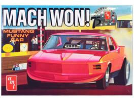 Skill 3 Model Kit 1970 Ford Mustang Funny Car "Mach Won" 1/25 Scale Model by AMT - Multicolor