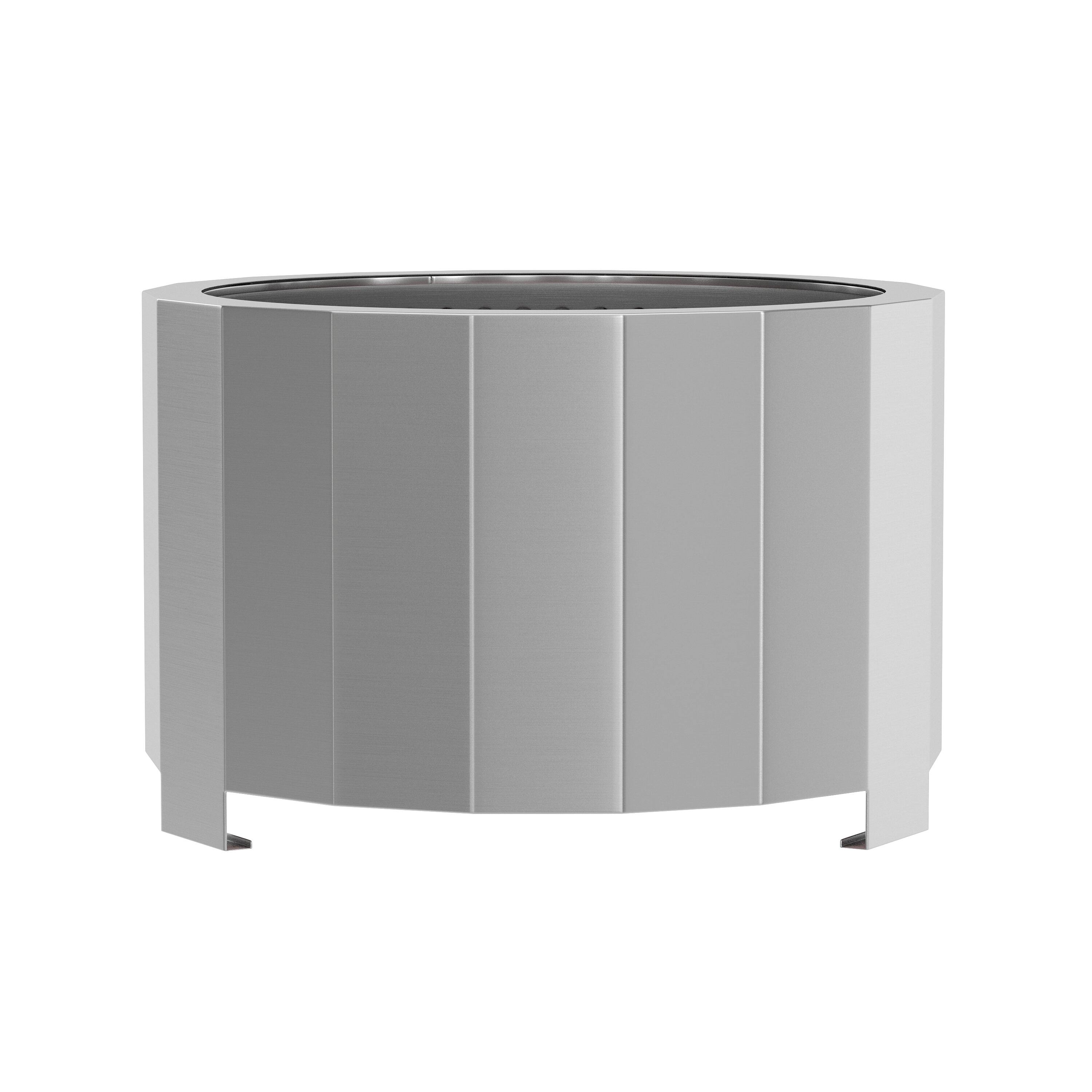 Front. Emma + Oliver - Hestia Steel Portable Smokeless Wood Burning Firepit with Waterproof Cover for Outdoor Use - Stainless Steel.