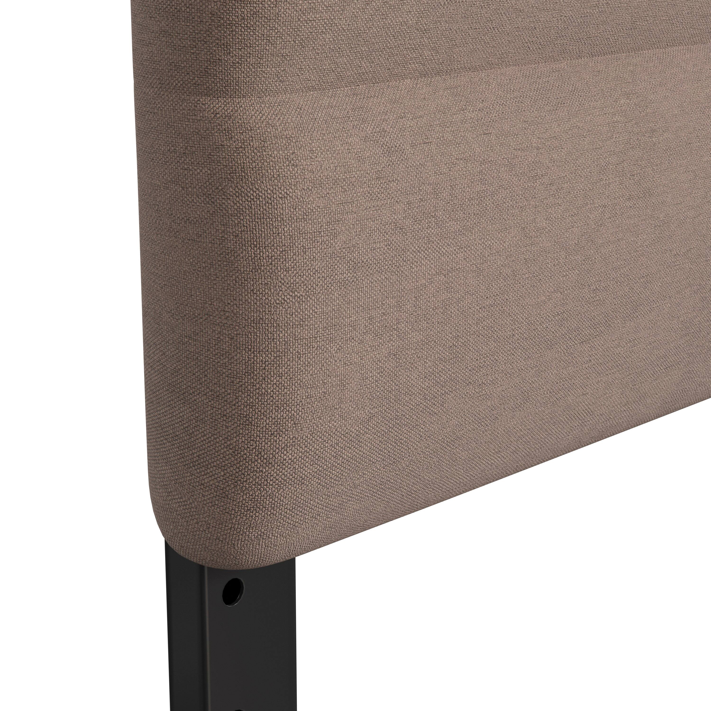 Alt View 10. Emma + Oliver - Gannon Modern Upholstered Headboard with Horizontal Line Stitching and Adjustable Height Rails - Taupe.