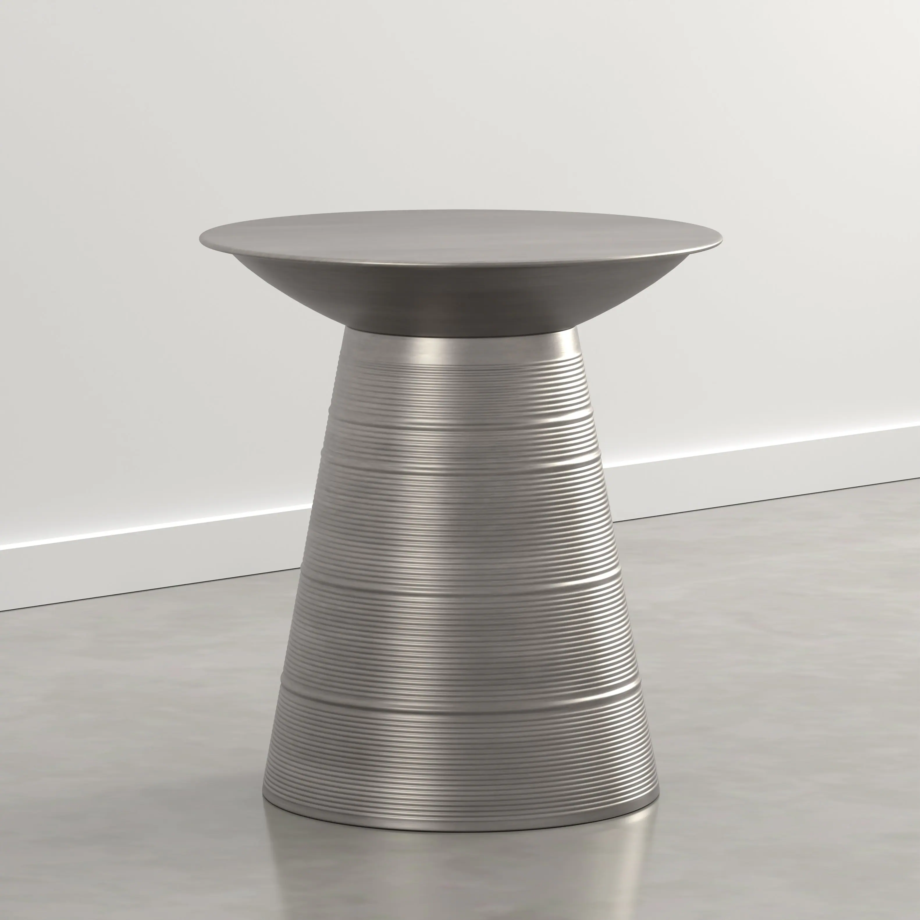 Front. Simpli Home - Sheridan 18 inch Wide Iron Round Accent Table, Antique Nickel - Antique Nickel.
