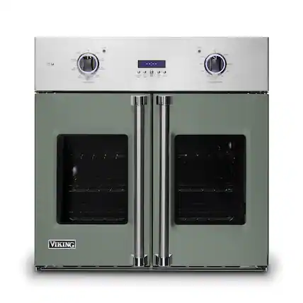 Front. Viking - 30" 7 Series French Door Single Built-In Electric Thermal Convection Oven-Eucalyptus - Eucalyptus.