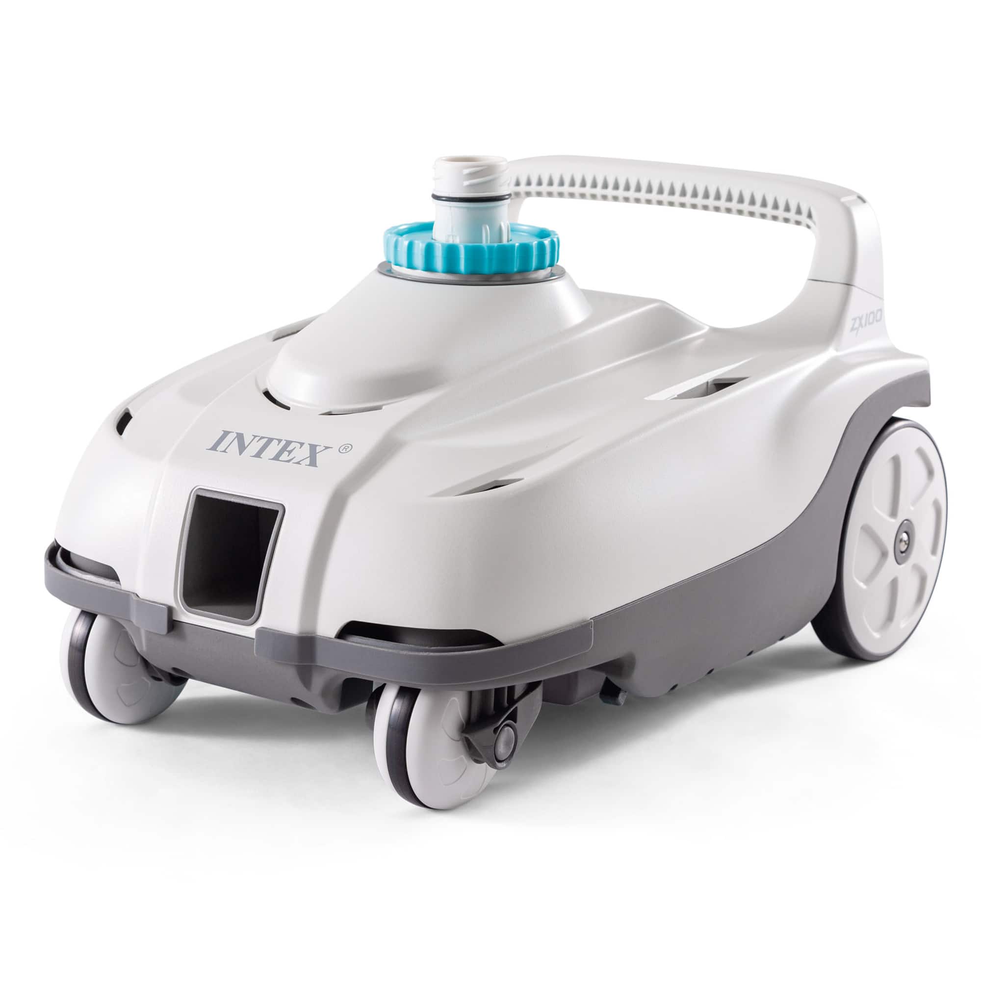 Intex - ZX100 Automatic Pressure Side Swimming Pool Cleaner w/Hose & Converter - white and gray