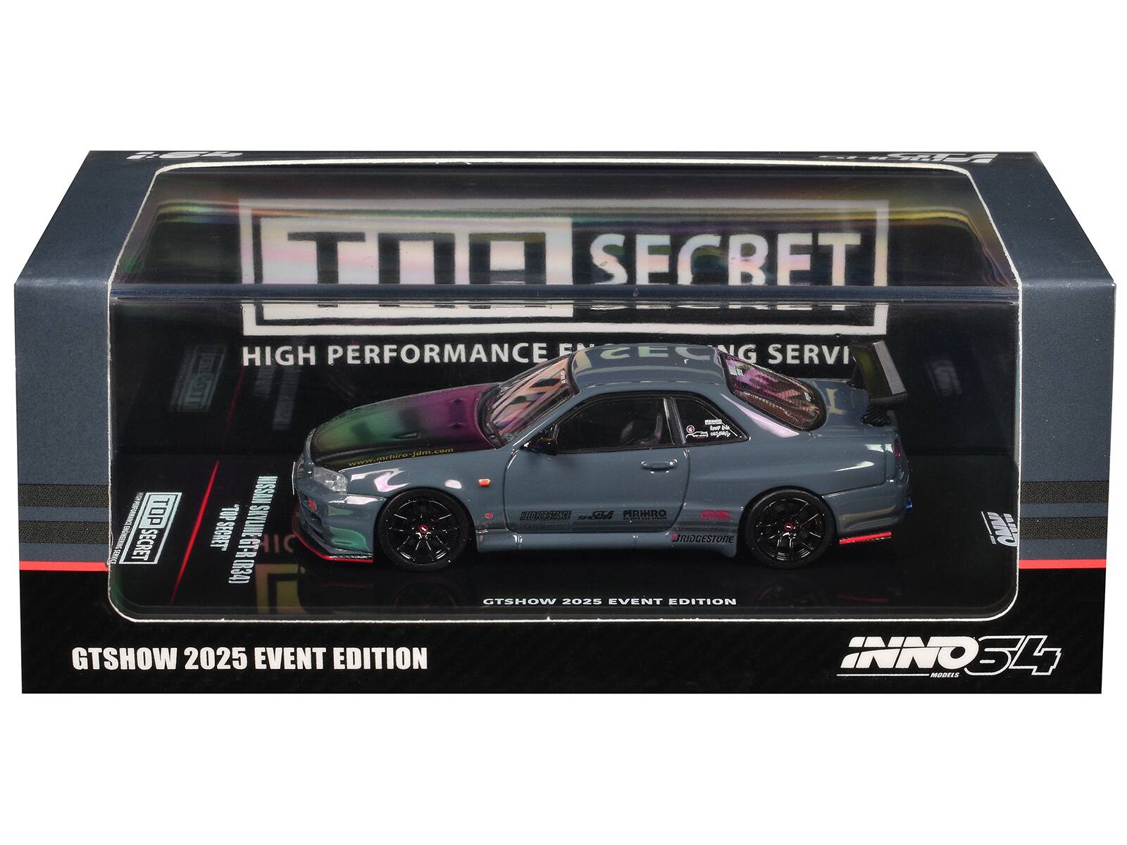 TOO SECRET HIGH PERFORMANCE ENGINEERING SERVICE  
TOP SECRET GTR IC (R34) - GTSHOW 2025 EVENT EDITION  
www.abiro-jdm.com  
BRIDGESTONE  
INNO34