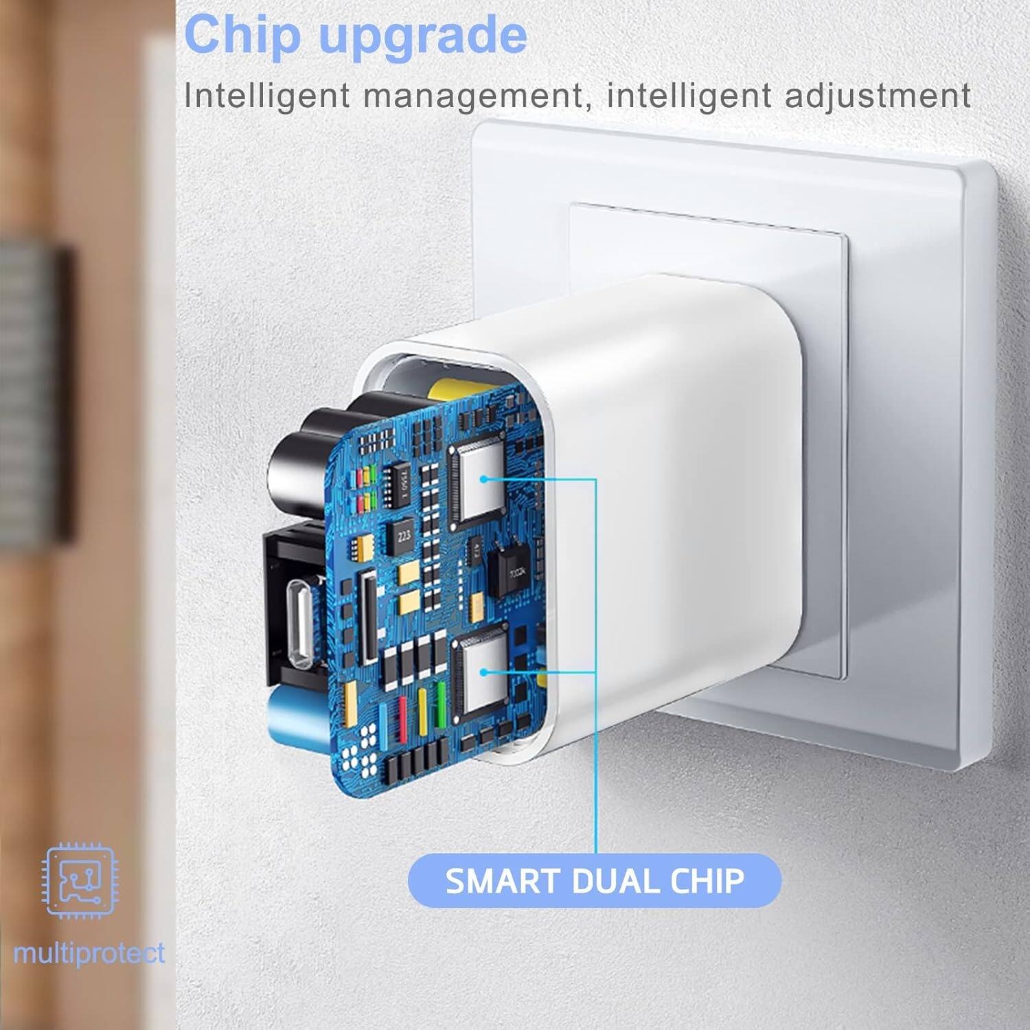 MOSZAR LLC 3 Pack 20W USB C Fast Charger with 6Ft Lightning