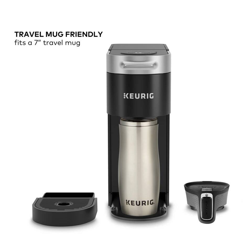 TRAVEL MUG FRIENDLY  
fits a 7" travel mug  

KEURIG