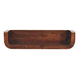 Artisan Furniture - Solid Wood Indira California Walnut Floating Console Table - Brown
