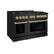 Angle. ZLINE - ZLINE Autograph 48" Freestanding Select Black Stainless Gas Range w/ 8 Burners & Bronze Accents (HGRBZ-48-CB) - Black Stainless Steel.