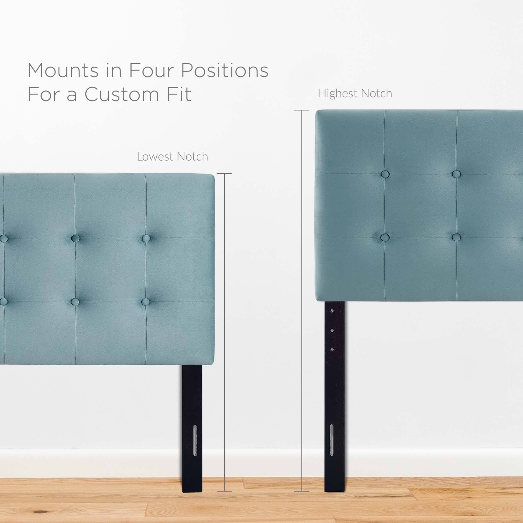 Mounts in Four Positions  
For a Custom Fit  

Lowest Notch  

Highest Notch