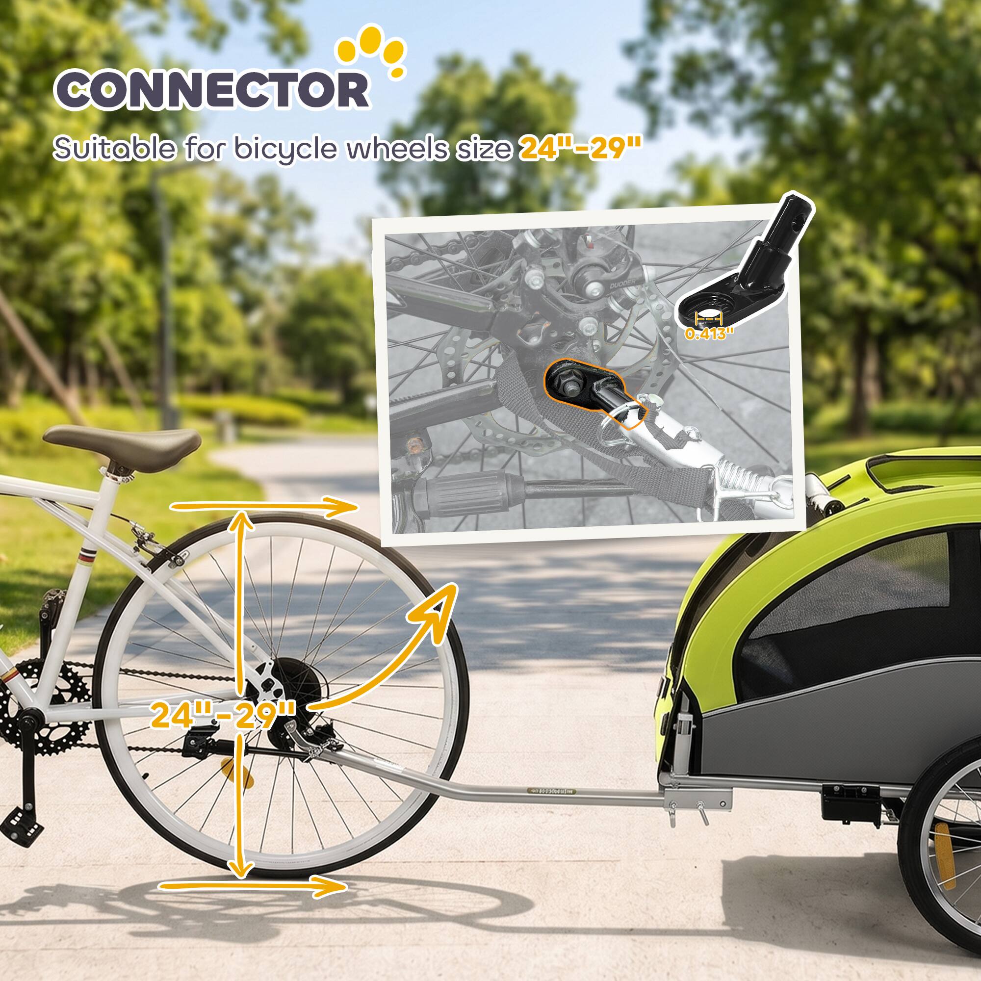 CONNECTOR  
Suitable for bicycle wheels size 24"-29"  
0.413"